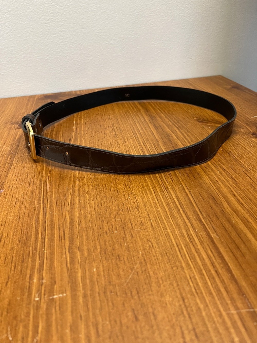 Women's Brown Vinyl Belt 37" - Picture 2 of 16